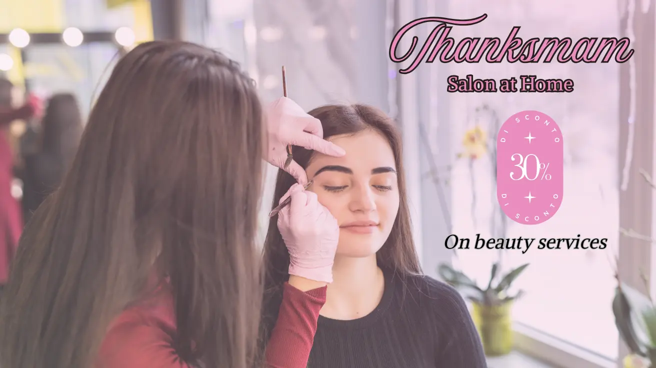Professional salon at home eyebrow shaping service with beautician grooming client in a comfortable home setting
